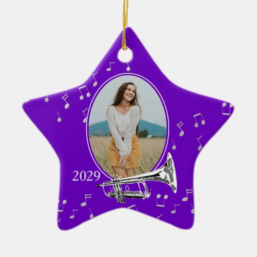Music Star Paars met Trumpet Keramisch Ornament (Voorkant)
