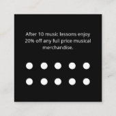 Music Store Lessen Eenvoudige Treble Clef Korting Klantenkaartje (Achterkant)