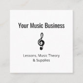 Music Store Lessen Eenvoudige Treble Clef Korting Klantenkaartje (Voorkant)