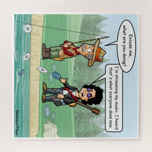 Music Streaming Funny Pun Jigzaag Puzzle Legpuzzel (Horizontaal)