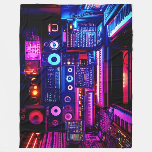 Music Studio Fleece Deken (Voorkant)