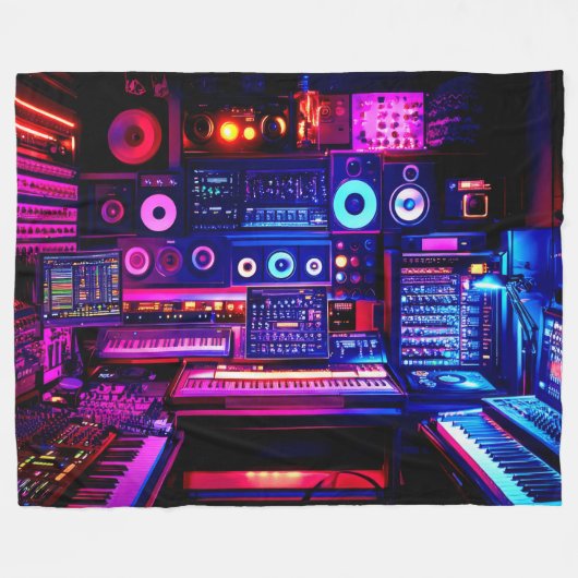 Music Studio Fleece Deken (Voorkant (Horizontaal))