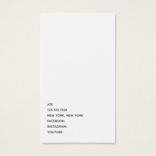 Music Studio-Visitekaartje Visitekaartje (Achterkant)