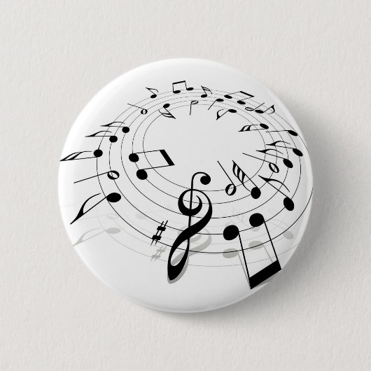 Music Swirl Ronde Button 5,7 Cm (Voorkant)