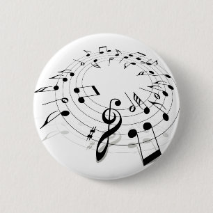 Music Swirl Ronde Button 5,7 Cm