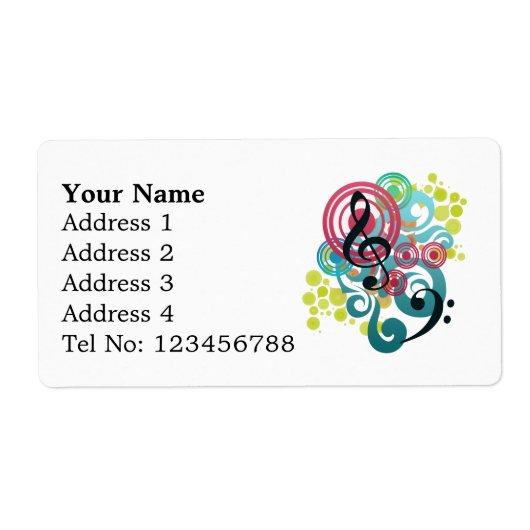 Music Swirl Verzendlabels (L) Etiket (Voorkant)