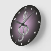 Music Symbols G-clef Ronde Klok (Hoek)