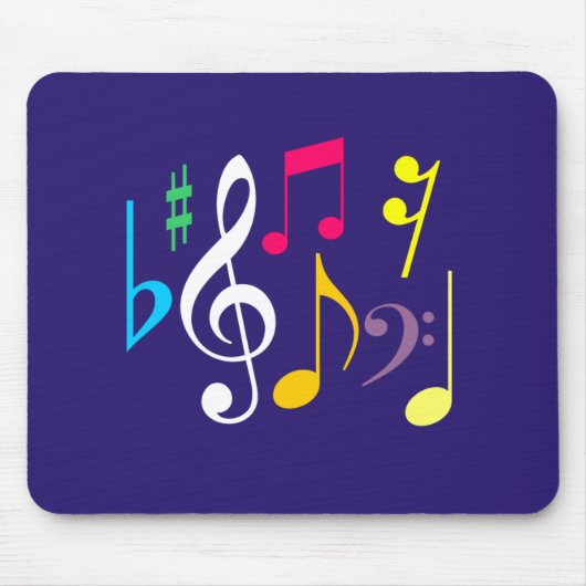 Music Symbols Mousepad Muismat (Voorkant)