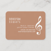 Music Teacher Boho Brown Terracotta Visitekaartje (Voorkant)