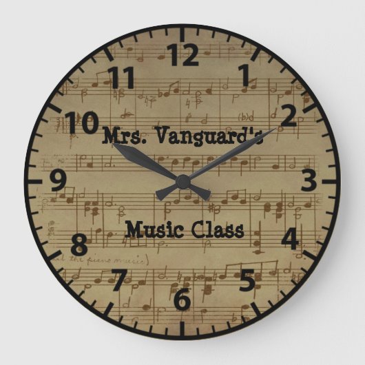 Music Teacher Classroom Acrylic Wall Clock Grote Klok (Voorkant)