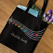 Music Teacher Custom Name Muzieknoten Tote Bag