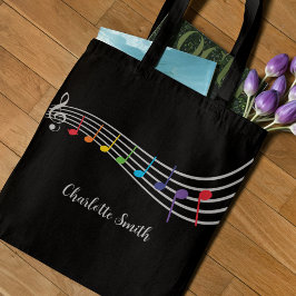 Music Teacher Custom Name Muzieknoten Tote Bag