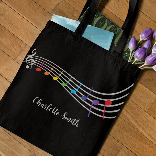 Music Teacher Custom Name Muzieknoten Tote Bag