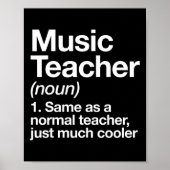 Music Teacher Definition Fun Ck To School First Da Poster (Voorkant)