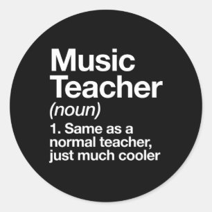 Music Teacher Definition Plezier Terug naar school Ronde Sticker