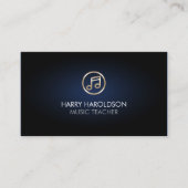 Music Teacher Faux Gold Music Note Icon Visitekaartje (Voorkant)