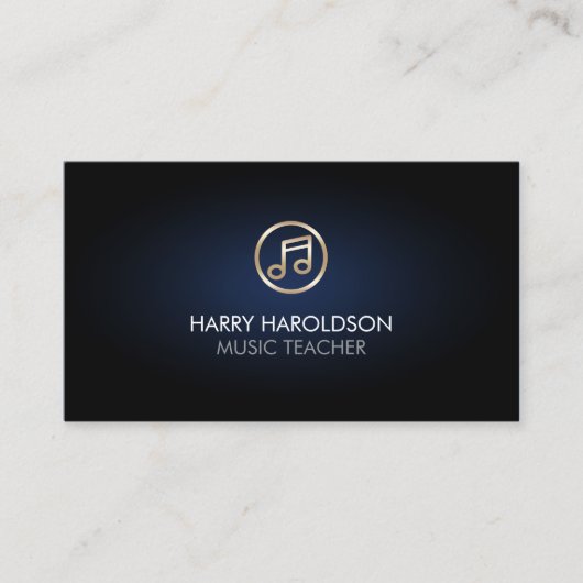 Music Teacher Faux Gold Music Note Icon Visitekaartje (Voorkant)