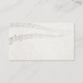 Music Teacher Gold Clef Logo Classy Linnen Musical Visitekaartje (Achterkant)