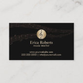 Music Teacher Gold Clef Logo Elegant Musical Visitekaartje (Voorkant)