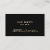 Music Teacher Gold Clef Logo Luxury Quilts Visitekaartje (Achterkant)