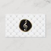 Music Teacher Gold Clef Logo Luxury Quilts Visitekaartje (Voorkant)