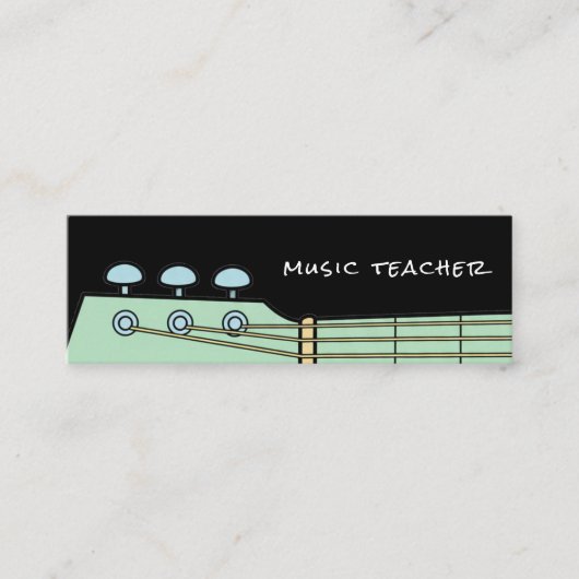 Music teacher guitar private lessons mini visitekaartje (Voorkant)