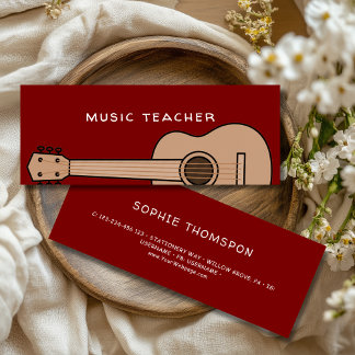 Music teacher guitar private lessons mini visitekaartje