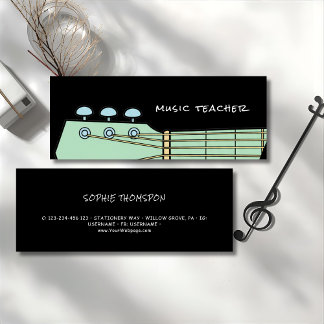 Music teacher guitar private lessons mini visitekaartje