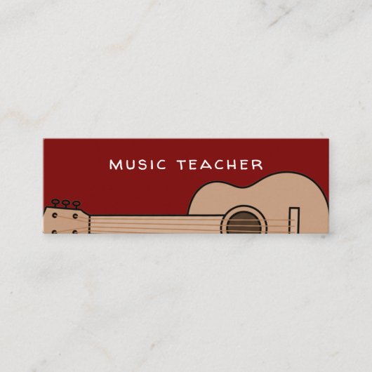 Music teacher guitar private lessons mini visitekaartje (Voorkant)