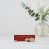 Music teacher guitar private lessons mini visitekaartje (Staand voorkant)