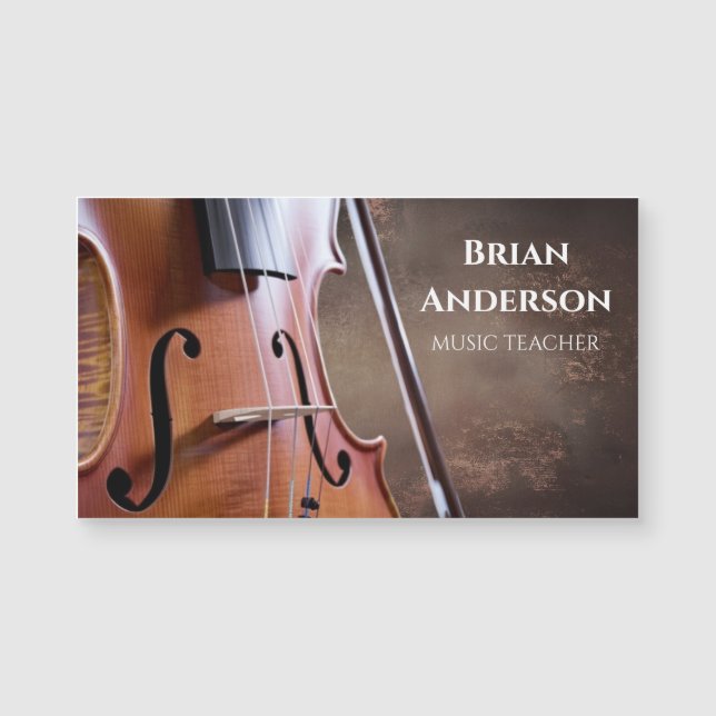 Music Teacher guitar tutor business card magnet (Voorkant)