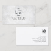 Music Teacher Music Note Pictogram Visitekaartje (Voorkant / Achterkant)