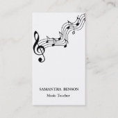 Music Teacher Musical Clef Logo Black & White Visitekaartje (Voorkant)