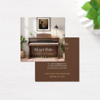 Music Teacher | Pianist Business Card Vierkante Visitekaartjes