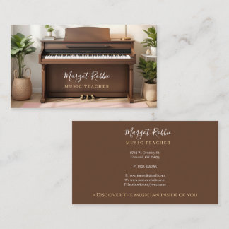 Music Teacher | Pianist Business Card Visitekaartje