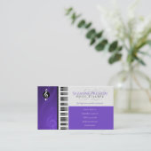 Music Teacher | Piano Keys Purple Visitekaartje (Staand voorkant)