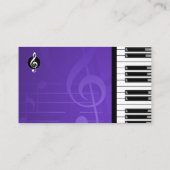 Music Teacher | Piano Keys Purple Visitekaartje (Achterkant)