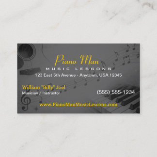 Music Teacher | Private Music Lessons  Visitekaartje