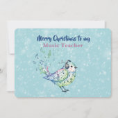 Music Teacher Singing Bird Christmas Card Kaart (Voorkant)