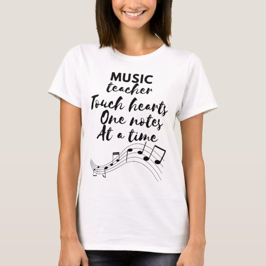 Music teacher touch heart teacher appreciation day t-shirt (Voorkant)