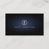 Music Teacher Treble Clef Icon Blauw Glow Muziek Visitekaartje (Voorkant)