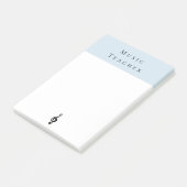 Music Teacher Treble Clef Simpel Blauw Post-it® Notes (Schuin)