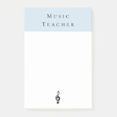 Music Teacher Treble Clef Simpel Blauw Post-it® Notes (Voorkant)
