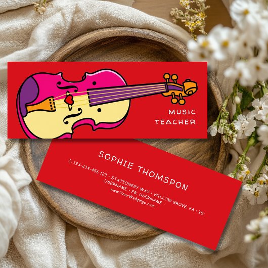Music teacher violin private lessons mini visitekaartje