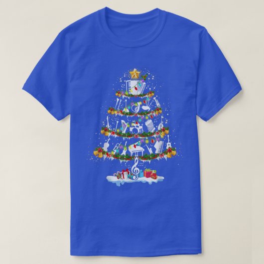 Music Teachers Musical Instrument Christmas Tree M T-shirt (Design voorkant)