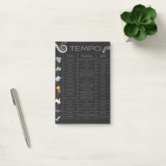 Music Tempo post-it notes (Kantoor)