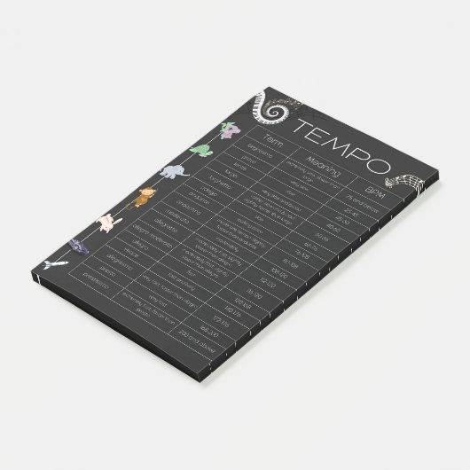 Music Tempo post-it notes (Schuin)