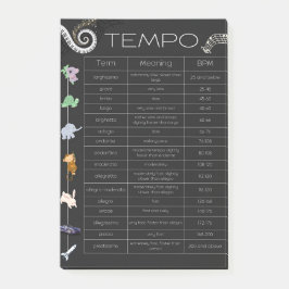 Music Tempo post-it notes