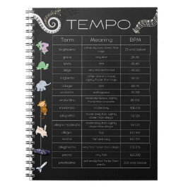 Music Tempo spiral notebook Notitieboek