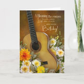 Music Theme Belated Birthday Card – Guitar Design Kaart (Voorkant)